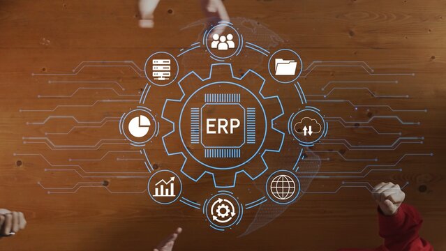 Innovative Technology Concept with ERP System Integration and Digital Interface for Modern Business Management Solutions. Entropy.