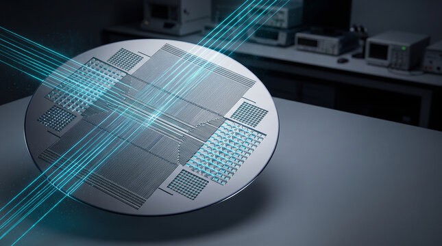 Silicon wafer handling demonstrating high memory bandwidth for high performance computing and advanced AI infrastructure
