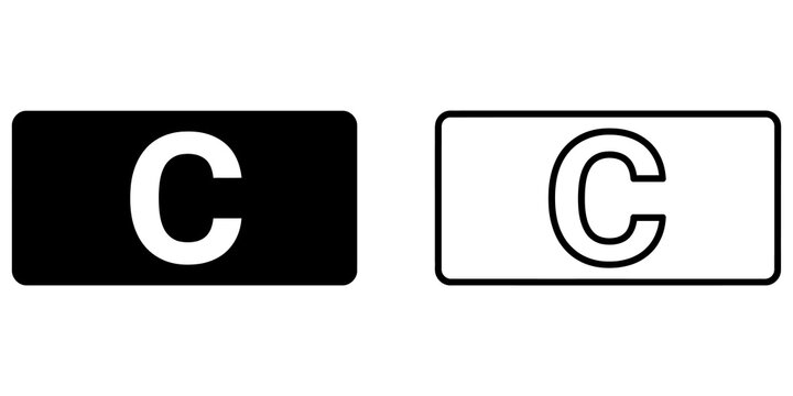 Letter C license plate frame graphics set on transparent background.
