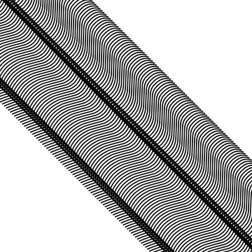 Geometric optical illusion moire effect with parallel curved lines