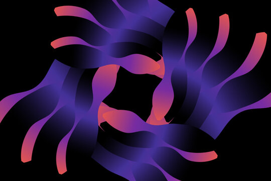 Abstract Wavy Ribbon Vortex Vector Background with Purple Pink Gradient Dynamic Flow Design