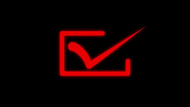 Approved symbol motion. Check mark icon 4k  animation. Modern tik mark. Success, accepted animation...