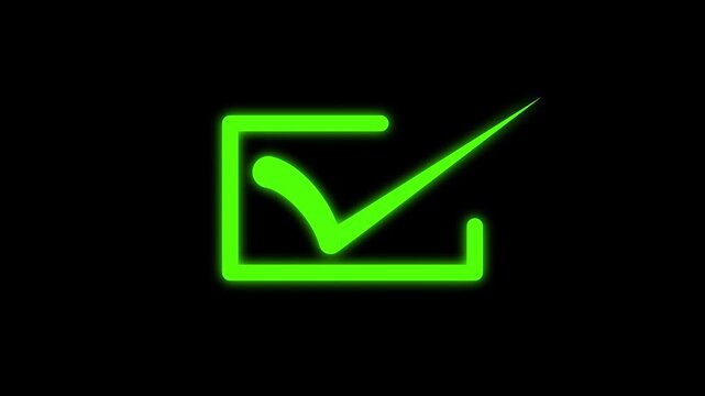 Approved symbol motion. Check mark icon 4k  animation. Modern tik mark. Success, accepted animation...