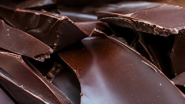 Broken Chocolate Pieces Closeup