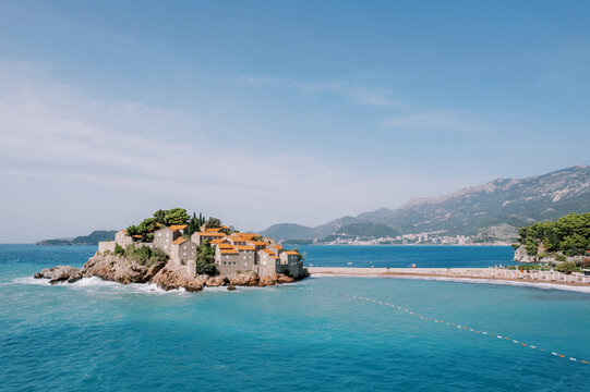 Aman Hotel on Sveti Stefan Island Montenegro Coastline
