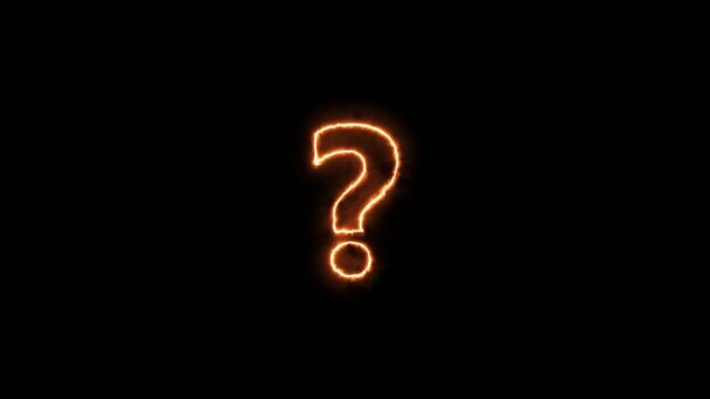 Glowing blue neon question mark icon on black background. Question mark sign. Question mark icon. asking icon animation. neon line asking icon on background. 4k
