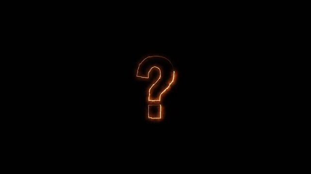 Question mark animation on chroma key glowing white effect on green screen background. confused effect raining question mark, motion graphic animation. 4k animation