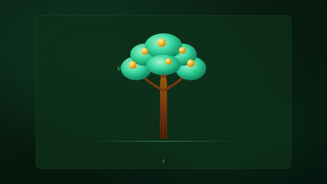 Knowledge Tree Animation with Growing Branches, Leaves, and Fruits