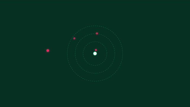 Digital radar screen animation with scanning motion and target tracking for technology and security interface 4k