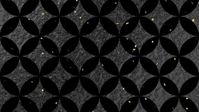 confetti gold fall pattern01 shippo pattern loop （black background）01