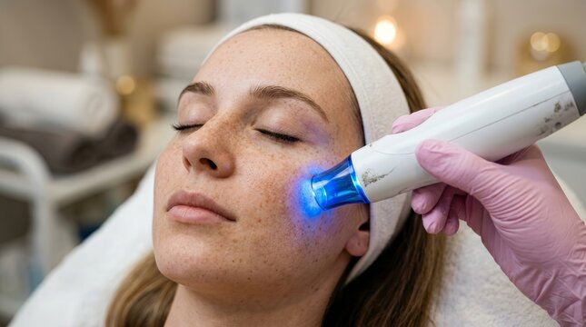 High-tech non-invasive aesthetic treatment for age spot reduction and skin rejuvenation.