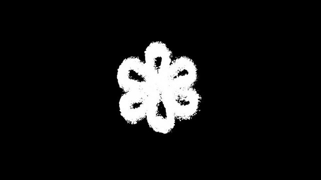 Hand-drawn white chalk abstract popping element drawing on alpha 4