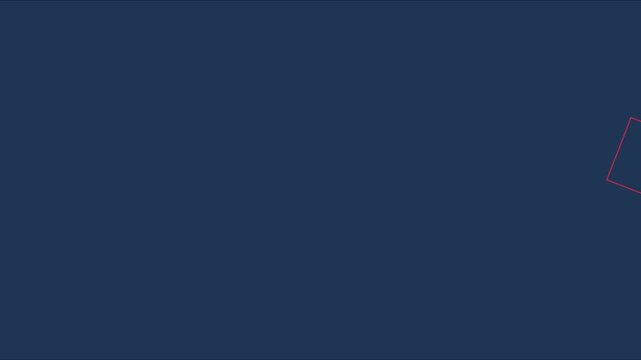 Minimalist abstract red square geometric animation on dark blue 4k background