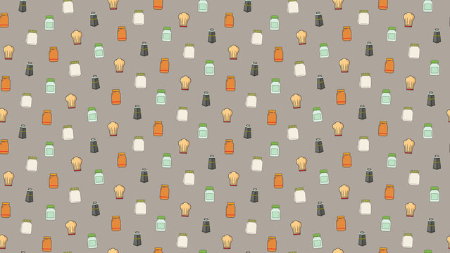 Seamless Pattern of Kitchenware Icons