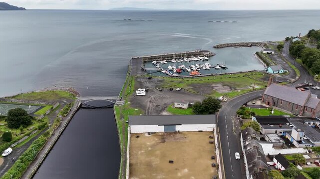 Aerial view of Glenarm in County Antrim, Northern Ireland