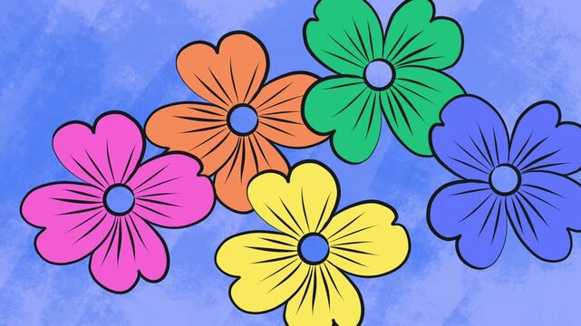 Colorful Flowers Background Motion Graphic