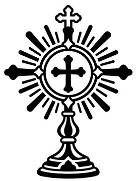 Catholic Monstrance Clipart, Eucharistic Adoration SVG PNG, Blessed Sacrament Design