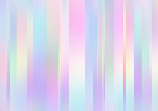 Abstract Pastel Holographic Background with Soft Vertical Iridescent Stripes