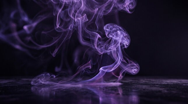 Purple smoke swirls against a dark background creating an ethereal effect background