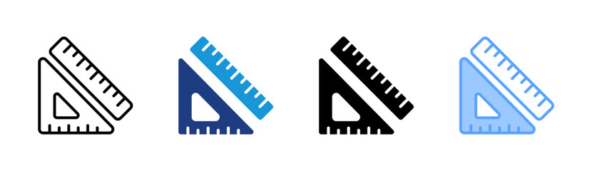 Fototapeta premium Geometry Tools icon set multiple style collection