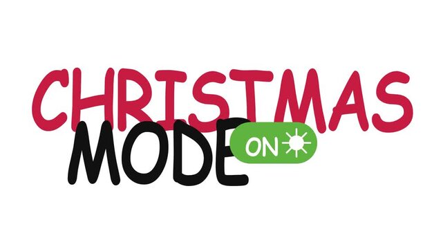 Festive Christmas Mode On Toggle Switch Illustration for Holiday Celebration and Winter Spirit