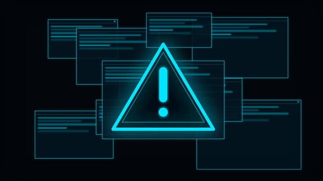 Digital Warning Alert Symbol for Financial Risk Management and Technical Data Analysis