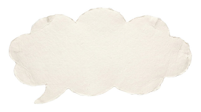 A hand drawn sketch of a white fluffy cloud shaped thought bubble for comic book dialogue isolated on transparent background isolated on transparent background