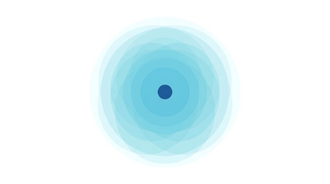 Simplified atomic model showing concentric electron shells and central nucleus in a clean minimalist vector graphic