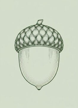 A finely shaded acorn recalls a treasured specimen from an old herbarium