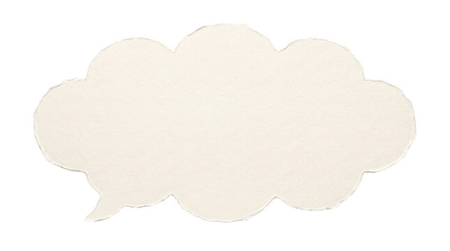 A simple white comic style speech bubble with a rounded scalloped edge design presented as an isolated object on a transparent background isolated on transparent background