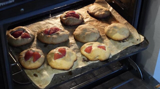 Homemade cookies spread and slightly burned in the oven - a relatable baking fail moment. Kitchen mishap, imperfect homemade treats gone wrong