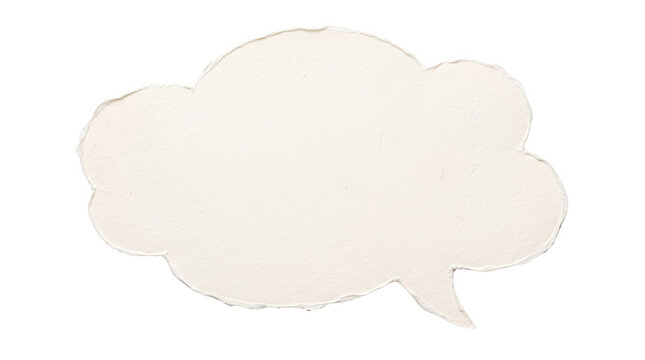 A simple hand drawn comic style blank speech bubble with a soft off white fill color presented as an isolated object on transparent background isolated on transparent background