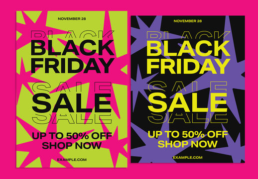 Typographic Black Friday Sale Poster Layout