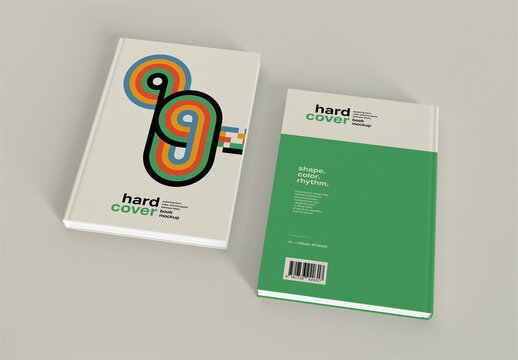 A4 Hardcover Book Mockup With Soft Shadow