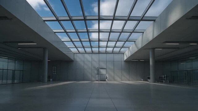 Cloud shadows passing in an atrium