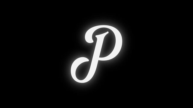 Elegant Glowing Letter P Animation