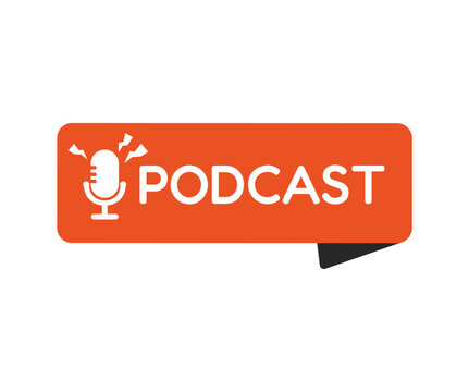 Podcast background, recording studio microphone with audio waveform, vector illustration. Broadcast radio or podcasting