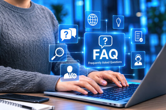 Frequently Asked Questions Concept with Online Customer Support