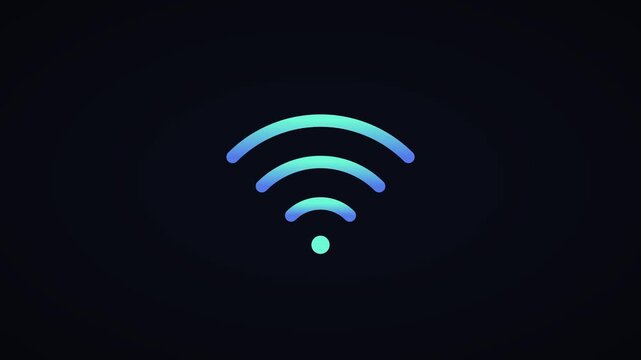 Wifi signal bars connecting, seamless looping network icon