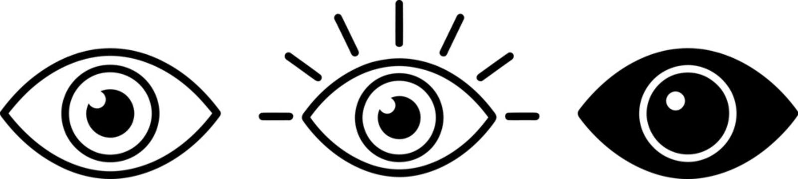 Eye vision icons representing sight and perception in different graphic styles with eye icon looking icon optic icon eyeball icon observation icon