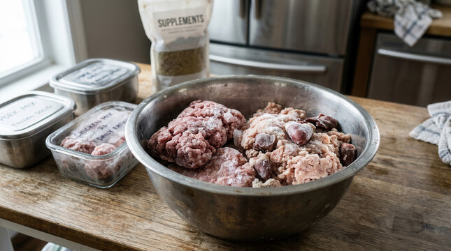 Preparing Fresh Raw Food For Pets With Supplements