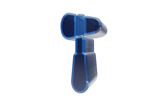 Medical hammer 3d icon isolated on transparent background for neurological examination digital assets featuring reflex testing equipment for clinical health and medical diagnostics interfaces