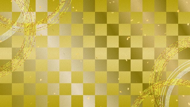 circle gold confetti gold fall pattern01 ichimatsu pattern loop （gold background）02