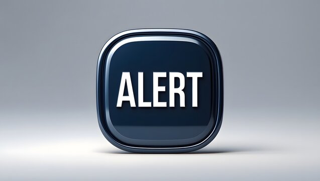Modern Dark Blue ALERT Button UI with Bold White Text