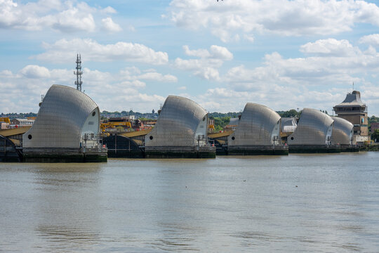 Wide Angle View of the Thames Barrier