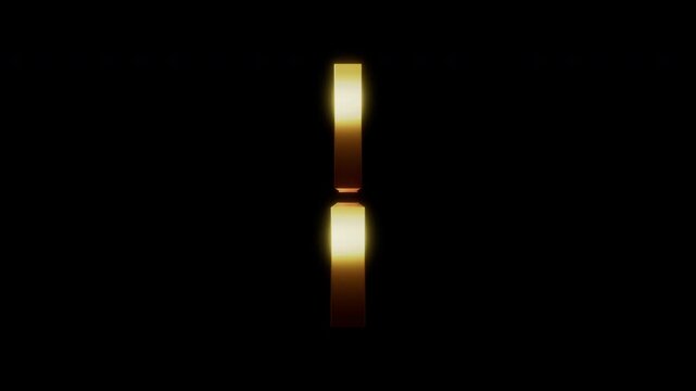 "BLACK FRIDAY" text animation in shimmering gold, rotating 360 degrees in a continuous loop on a dark background, ideal for promos, advertising, and sale campaigns.