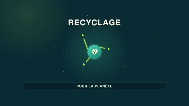 Recycling and Sustainable Planet Concept with Circular Green Motion Graphics Animation