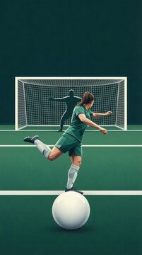 Female Soccer Player in Action
