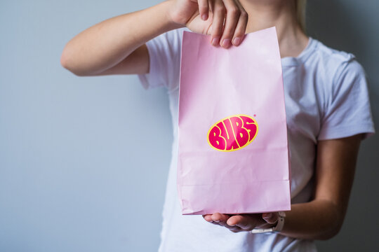 Tallinn, Estonia - September 20, 2026: BUBS candy brand logo. BUBS foam candy. BUBS is a Swedish confectionery brand known for colorful gummy and foam sweets owned by Orkla Snacks.