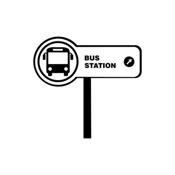 Bus sign horizontal extension showing circular vehicle emblem and text